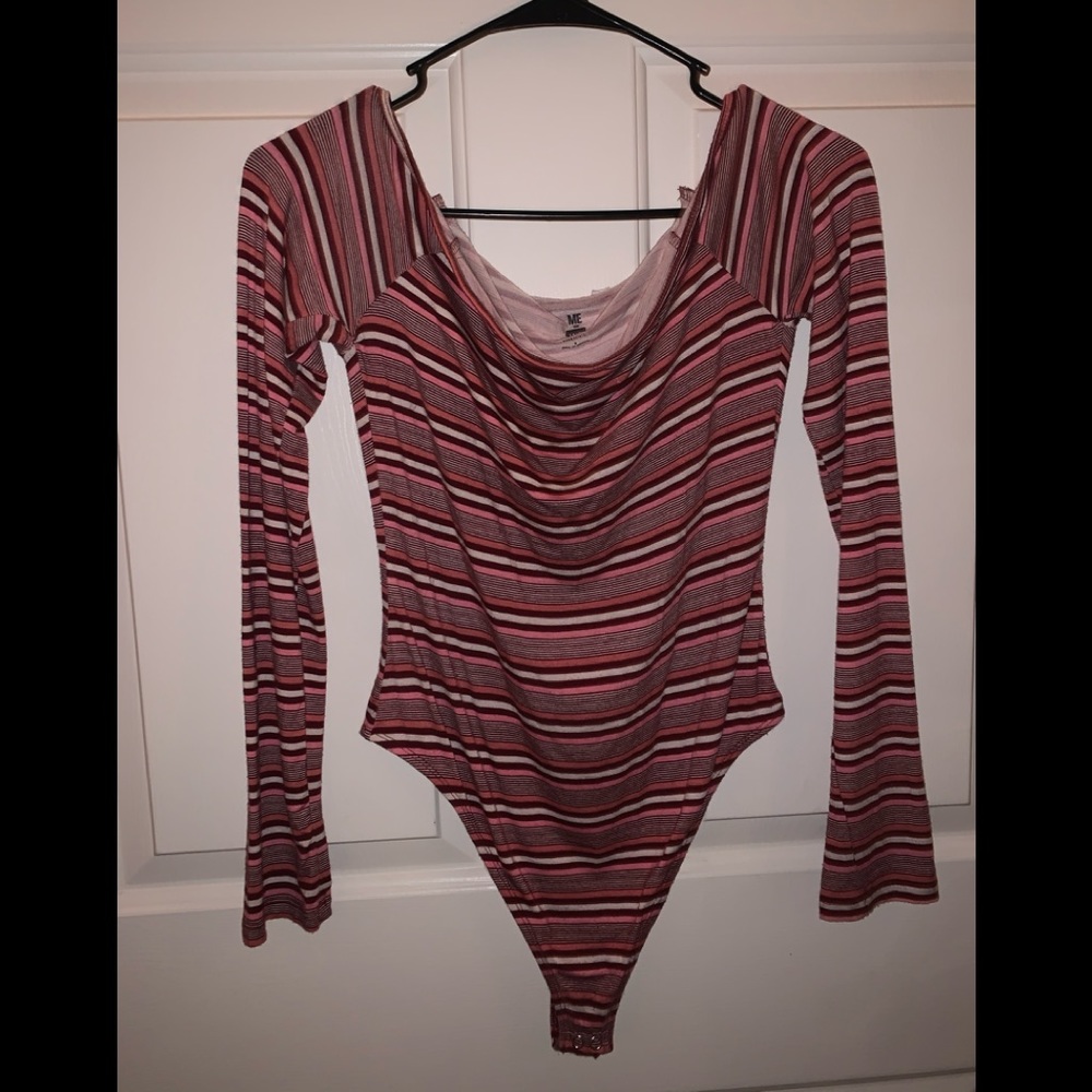 Me to We striped bodysuit